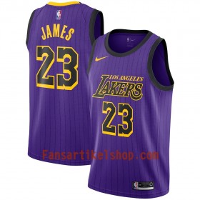 Los Angeles Lakers Trikot LeBron James 23 2018-19 Nike City Edition Lila Swingman - Herren